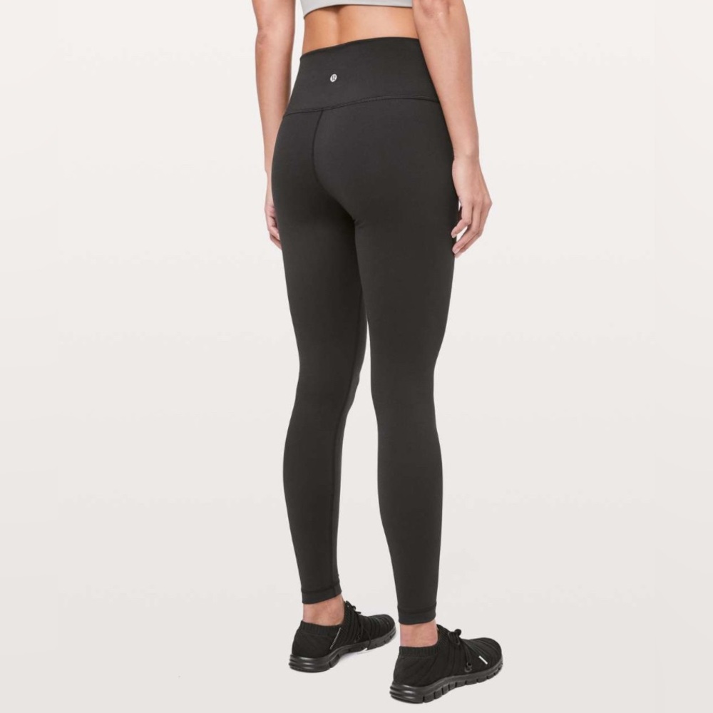 Lululemon Wunder Under 28” High Rise Luon Black Leggings Pants Size 4 - Picture 1 of 12